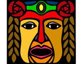 Dibujo Máscara Maya pintado por shedel