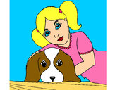 Dibujo Niña abrazando a su perro pintado por biaani9