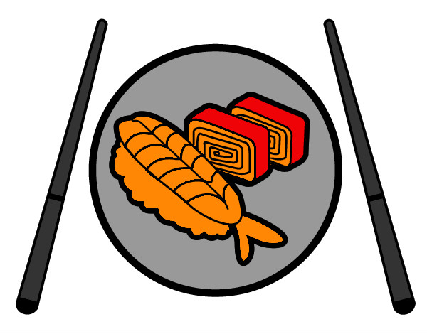 Dibujo Plato de Sushi pintado por AndresO