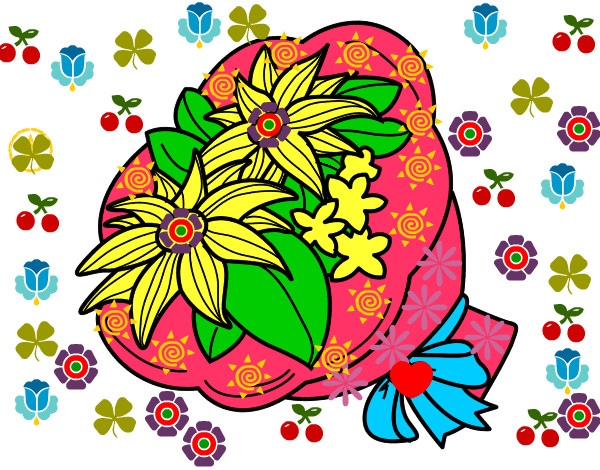 Dibujo Ramo de crisantemos pintado por yulu