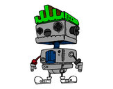 Dibujo Robot con cresta pintado por valier