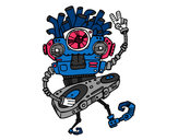 Dibujo Robot DJ pintado por diegoguapo