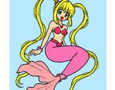 Dibujo Sirena con perlas pintado por Lulita102