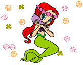 Dibujo Sirena con una caracola pintado por vale060959