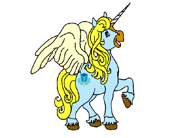 Dibujo Unicornio con alas pintado por Daiana-Dai