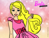 Dibujo Barbie con su vestido con lazo pintado por Lucia04