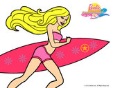 Dibujo Barbie corre al agua pintado por montse1