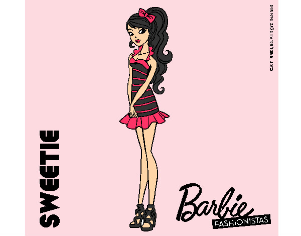 Dibujo Barbie Fashionista 6 pintado por montse1