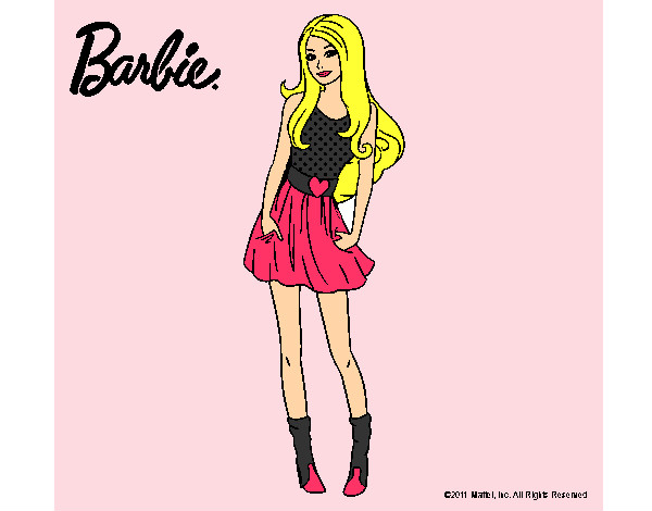 Dibujo Barbie veraniega pintado por montse1