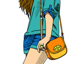 Dibujo Chica con bolso pintado por anaruth251