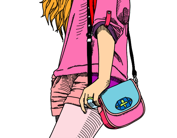 Dibujo Chica con bolso pintado por Violetta19
