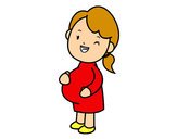 Dibujo Chica embarazada pintado por cmmr