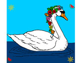 Dibujo Cisne con flores pintado por Quet