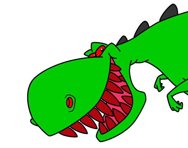 Dibujo Dinosaurio de dientes afilados pintado por flamixi