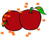 Dibujo Dos manzanas pintado por belichan
