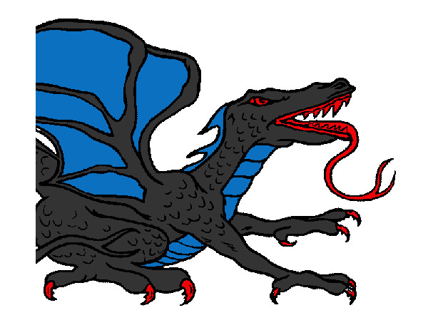 Dibujo Dragón réptil pintado por diego179