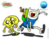 Dibujo Finn y Jake pintado por MilLoveXD