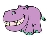 Dibujo Hipopótamo pequeño pintado por Nsn11