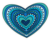 Dibujo Mandala corazón pintado por firulita