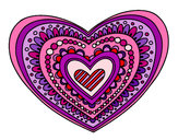 Dibujo Mandala corazón pintado por primorosa