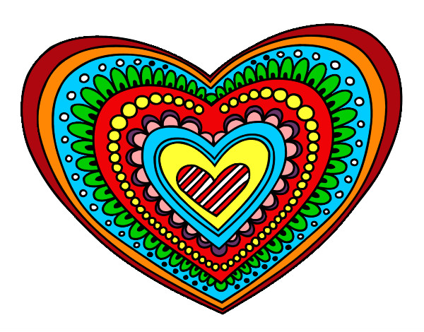 Dibujo Mandala corazón pintado por rosariomar