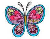 Dibujo Mandala mariposa pintado por alegandro