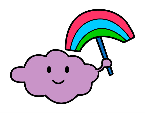 Dibujo Nube con arcoiris pintado por Milu_01