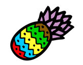 Dibujo Piña tropical pintado por clauanco