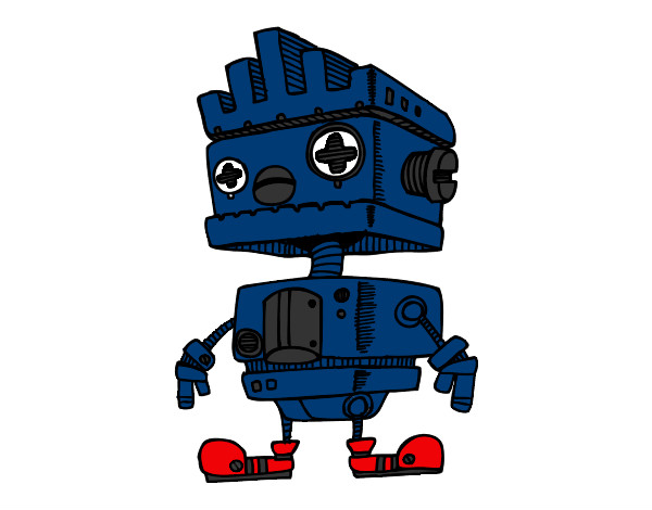 Dibujo Robot con cresta pintado por luna235