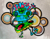 Dibujo Robot DJ pintado por novials