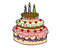 Dibujo de Tartas de cumpleaños para colorear