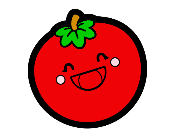 Dibujo Tomate sonriente pintado por alegandro