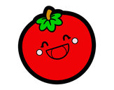 Dibujo Tomate sonriente pintado por alegandro