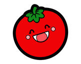 Dibujo Tomate sonriente pintado por alissa