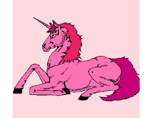 Dibujo Unicornio sentado pintado por Rosi147