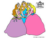 Dibujo Barbie y sus amigas princesas pintado por PALAC