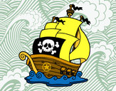 Dibujo Barco de piratas pintado por 13699irh