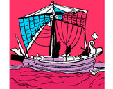 Dibujo Barco romano pintado por lunapyok