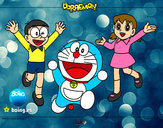 Dibujo Doraemon y amigos pintado por angela1234