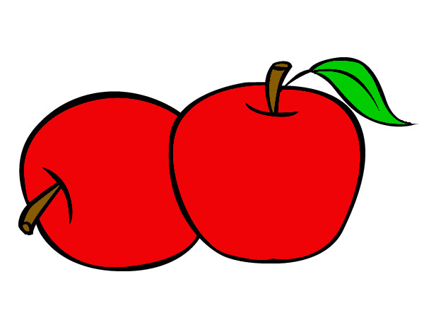 Dibujo Dos manzanas pintado por milili