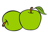 Dibujo Dos manzanas pintado por Suels24