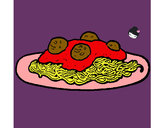 Dibujo Espaguetis con carne pintado por nenaanime