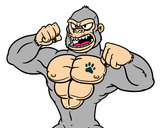 Dibujo Gorila fuerte pintado por CarlosO