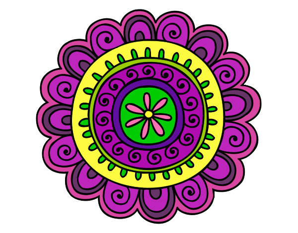 Dibujo Mandala alegre pintado por nathalu