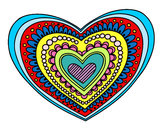 Dibujo Mandala corazón pintado por ixhel