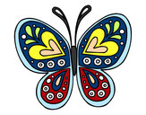 Dibujo Mandala mariposa pintado por normi