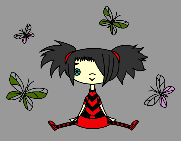 Niña con mariposas