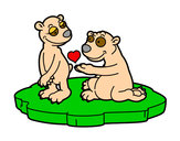 Dibujo Pareja de osos enamorados pintado por chikita22