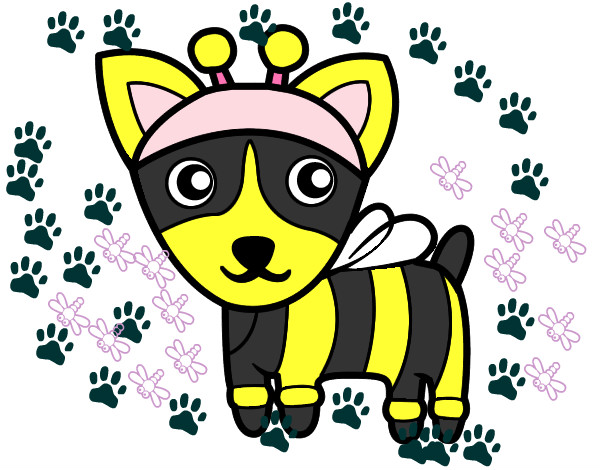 Dibujo Perro-abeja pintado por lindazilo