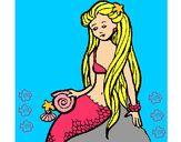 Dibujo Sirena con caracola pintado por MERYENI